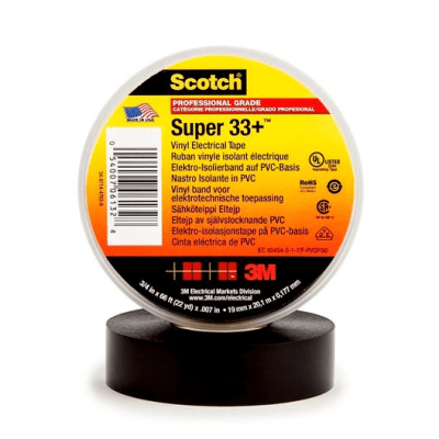 CINTA SUPER 33+ AISLANTE NEGRA 3/4