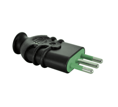 ENCHUFE MACHO VOLANTE FANTON 2P+T  250VAC NEGRO - LEXO
