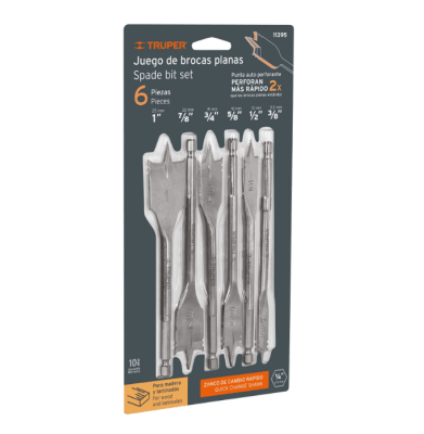 JUEGO BROCAS PLANAS  6 PZS. MADERA (J-BPT-6) - TRUPER