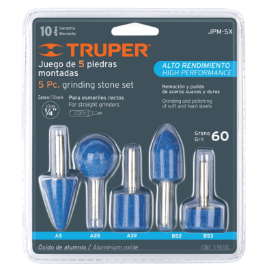 JUEGO PIEDRAS MONTADAS 5 PCS. A5-A25-A39-B52-B53 (JPM-5X) - TRUPER