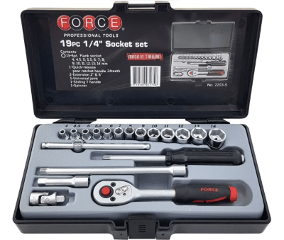 JUEGO DADOS []1/4'' 4-14 MM (2203-5) - FORCE1