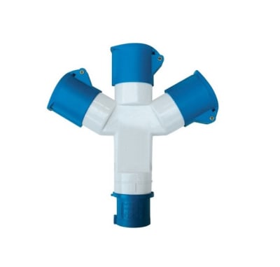 DERIVACION ENCHUFE INDUSTRIAL 3 HEMBRAS (PULPO) 16A 2P+T 220V (5717490) - LEXO1