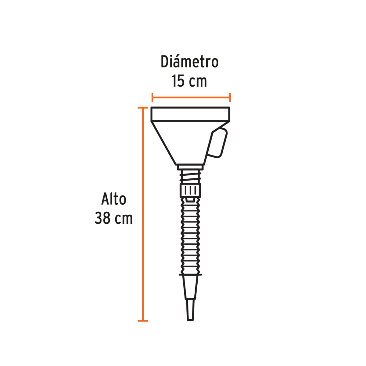 EMBUDO PLASTICO FLEXIBLE CON FILTRO 500 ML (EMB-50) - TRUPER2