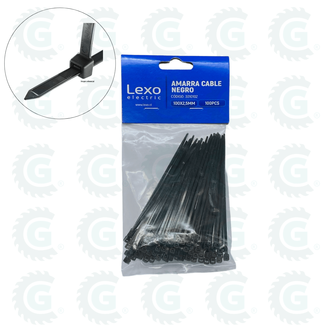 AMARRA CABLE NEGRO FILTRO UV BOLSA 100 UDS - LEXO2