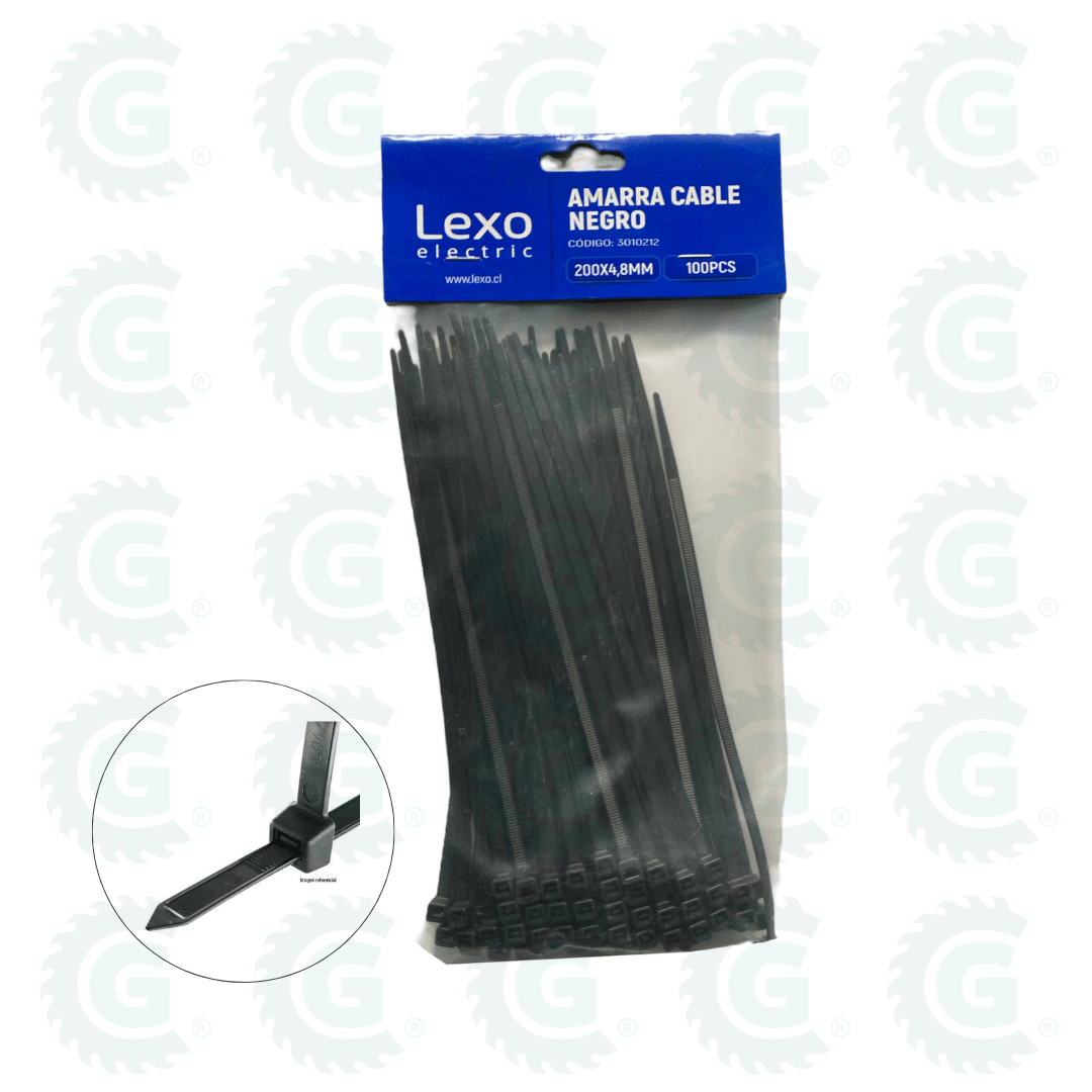 AMARRA CABLE NEGRO FILTRO UV BOLSA 100 UDS - LEXO3
