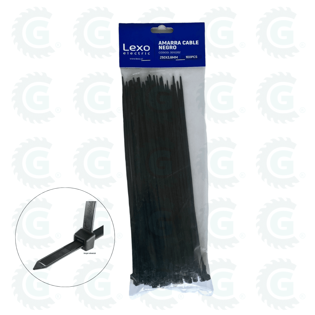 AMARRA CABLE NEGRO FILTRO UV BOLSA 100 UDS - LEXO4