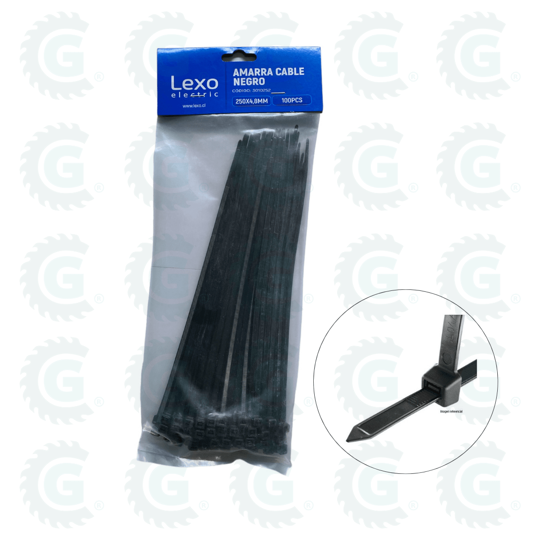 AMARRA CABLE NEGRO FILTRO UV BOLSA 100 UDS - LEXO6