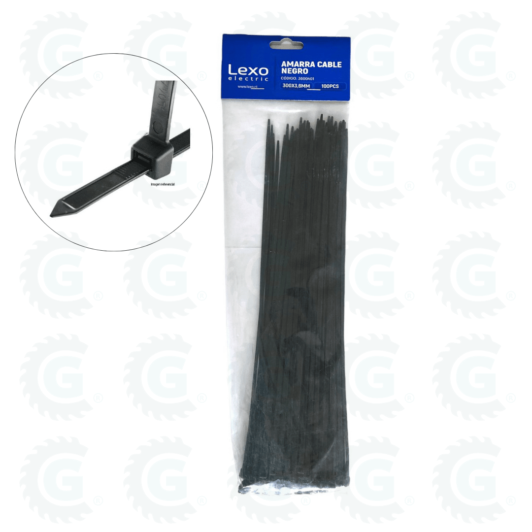 AMARRA CABLE NEGRO FILTRO UV BOLSA 100 UDS - LEXO5