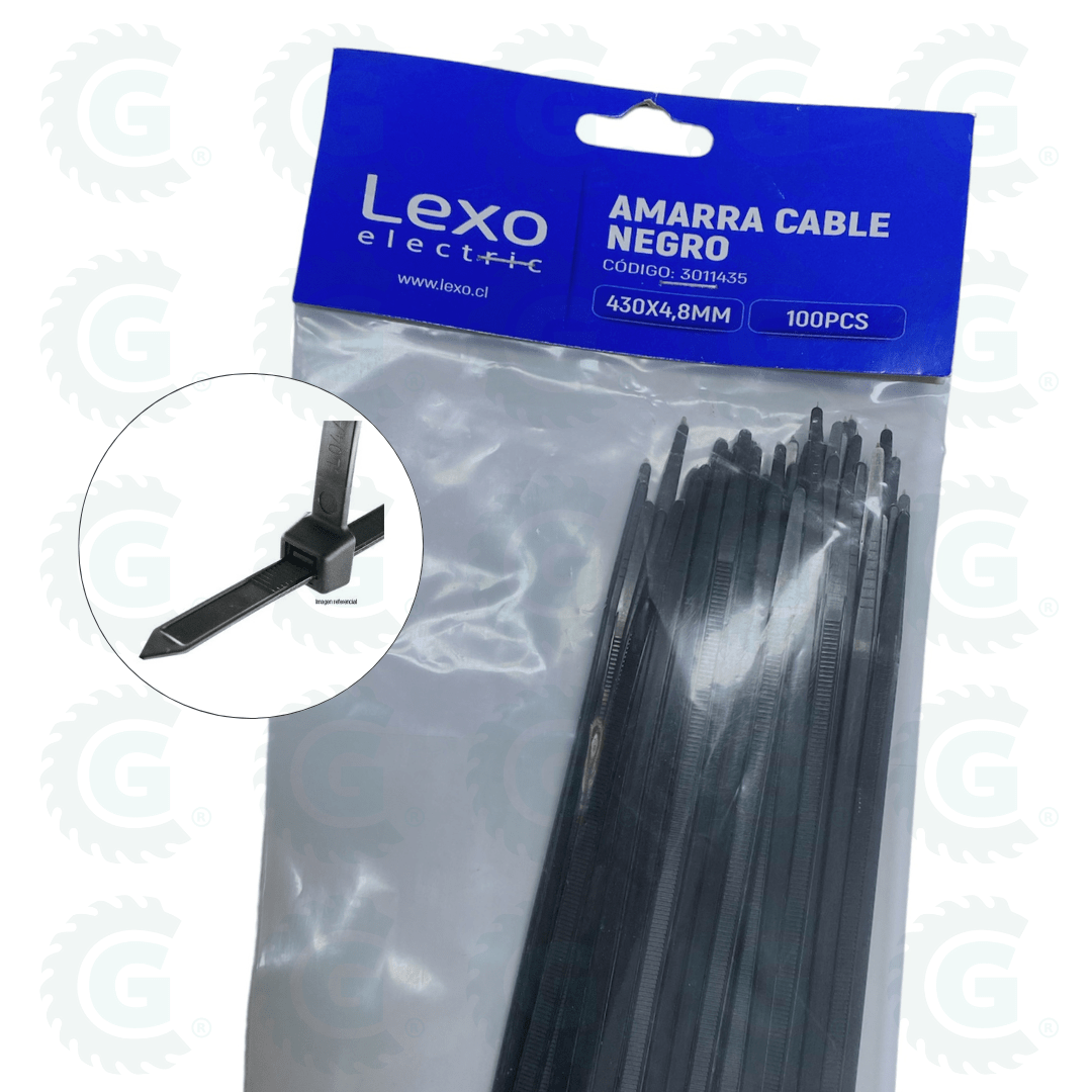 AMARRA CABLE NEGRO FILTRO UV BOLSA 100 UDS - LEXO9