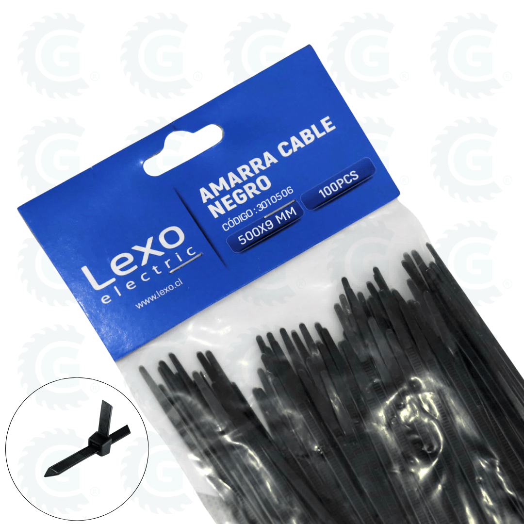 AMARRA CABLE NEGRO FILTRO UV BOLSA 100 UDS - LEXO10