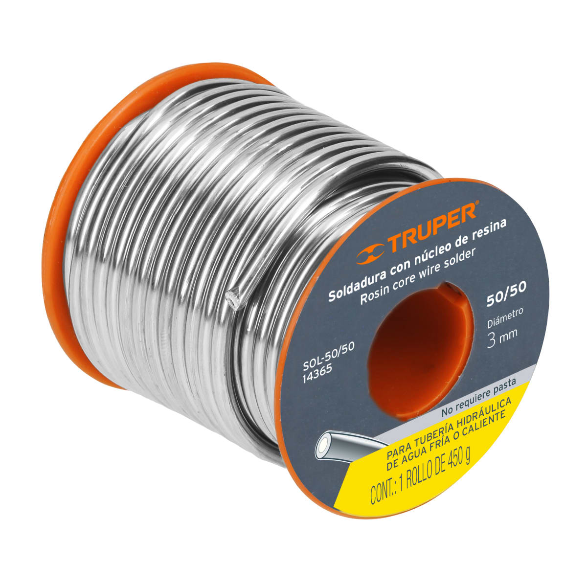 CARRETE SOLDADURA ESTAÑO/PLOMO 50/50 450 GR (SOL-50/50) - TRUPER 0