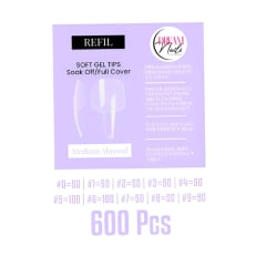Tips Soft Gel Bolsa Medium Almond Dream Nail 600unid