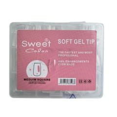 Tips Soft Gel Medium Square Sweet Color 240unid