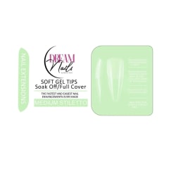 Tips Soft Gel Medium Stiletto Dream Nail 120unid