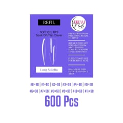 Tips Soft Gel Bolsa Long Stiletto Dream Nail 600unid