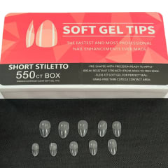 Tips Soft Gel Short Stiletto Box 550unid