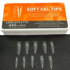 Tips Soft Gel Long Stiletto Box 440unid