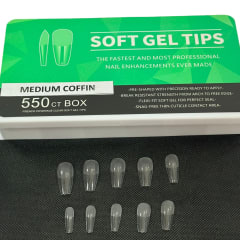 Tips Soft Gel Medium Coffin Box 550unid