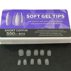 Tips Soft Gel Short Coffin Box 550unid
