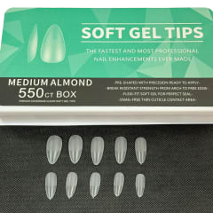 Tips Soft Gel Medium Almond Box 550unid