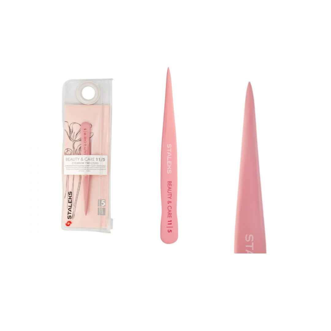 Pinza De Cejas Staleks Beauty & Care 11/5 Rosa Claro1