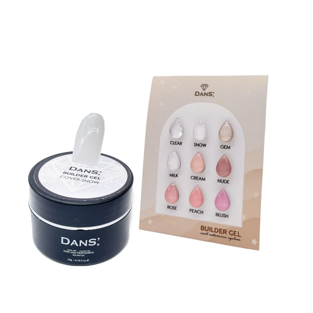 Gel constructor Builder Gel Snow Dans 18gr Blanco Con Destellos1