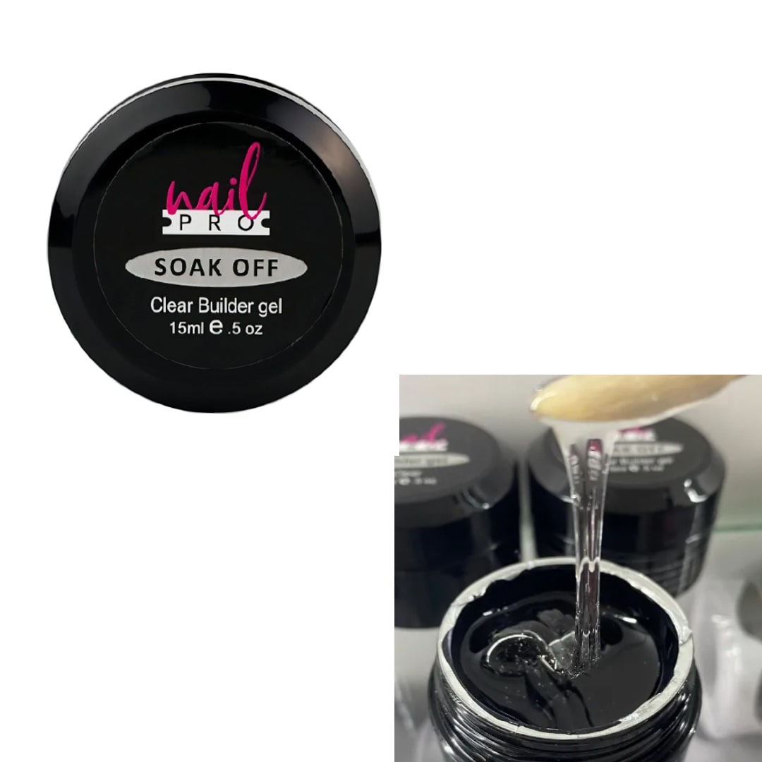 Gel de Construccion Builder Gel Clear Nail Pro 15ml (Transparente)1