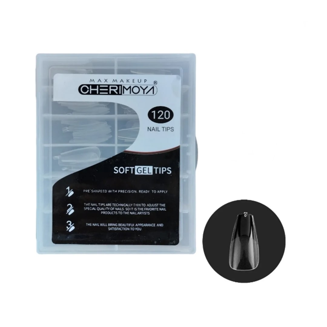 Tips Soft Gel Coffin corto Cherimoya 120unid1