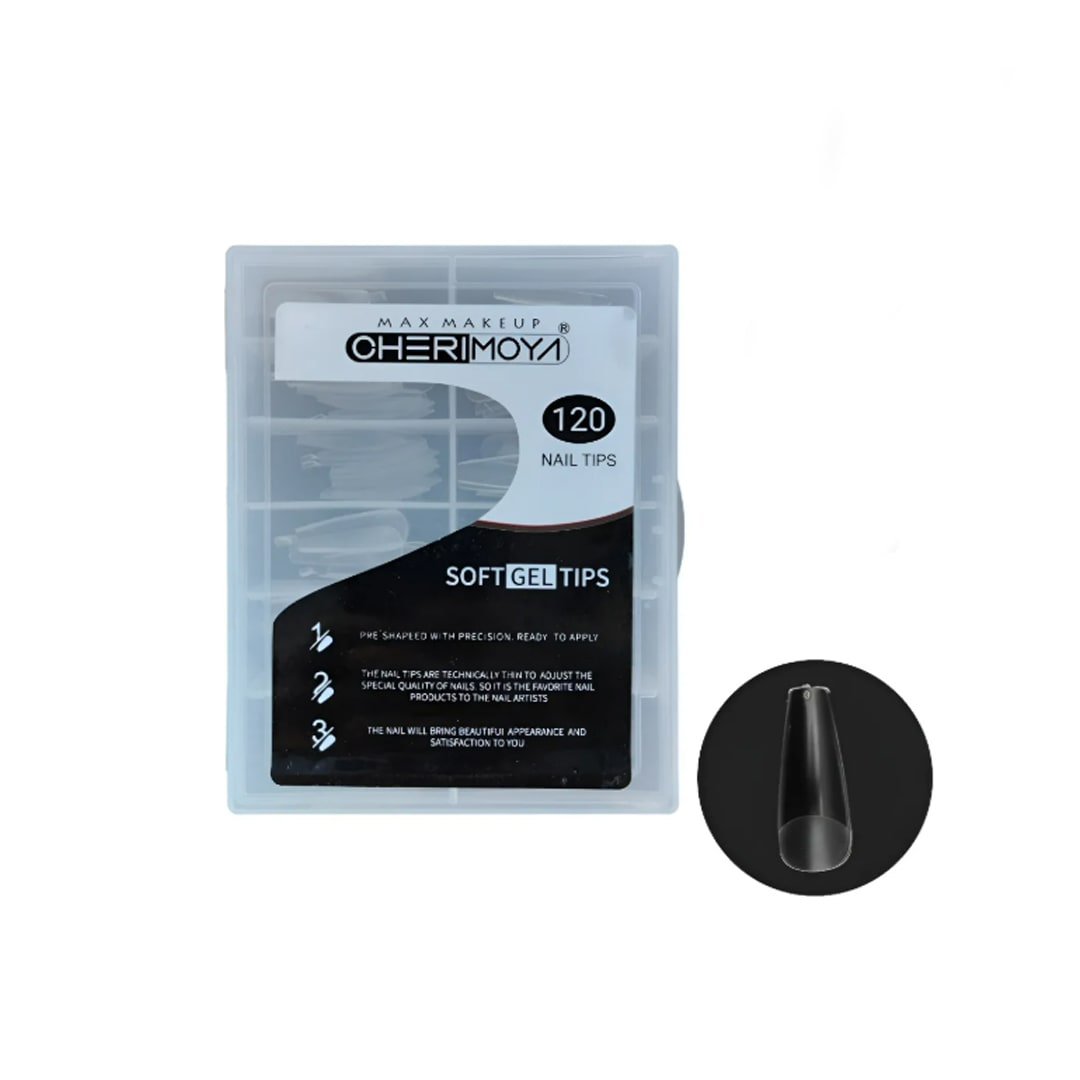 Tips Soft Gel Coffin Largo Cherimoya 120unid1