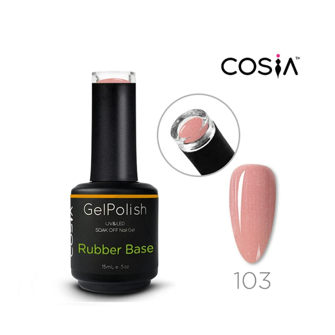 Rubber base #103 Cosia 15ml con glitter1