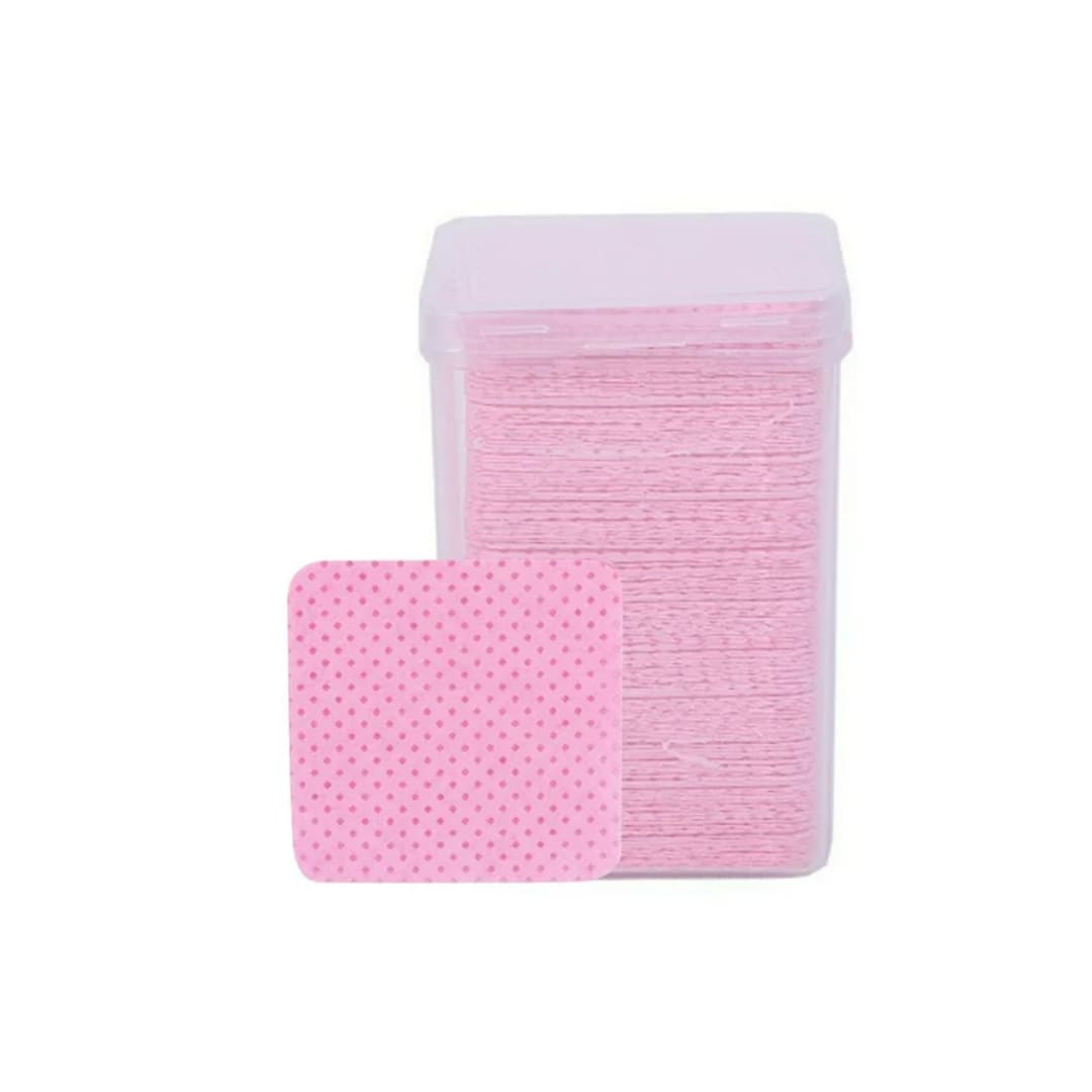 Toallitas Sin Pelusa Para Pestañas O Uñas 200u Rosa1