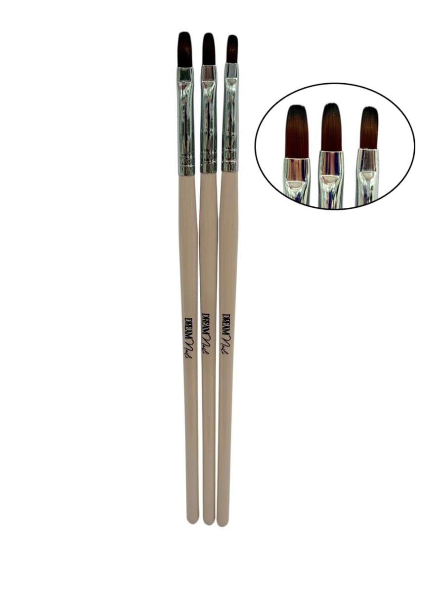 Set 3 Pinceles Lengua de gato Dream Nail1