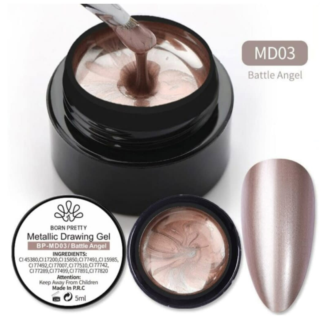Gel Paint Metalico Rose Gold Born Pretty 5ml1