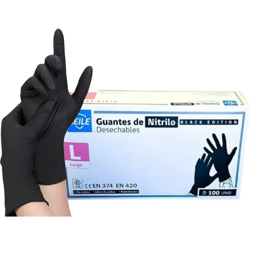 Guante de nitrilo Talla L Negro1