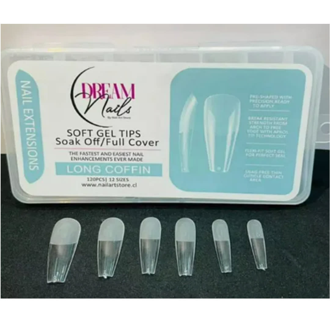 Tips Soft Gel Long Coffin Dream Nail 120unid1