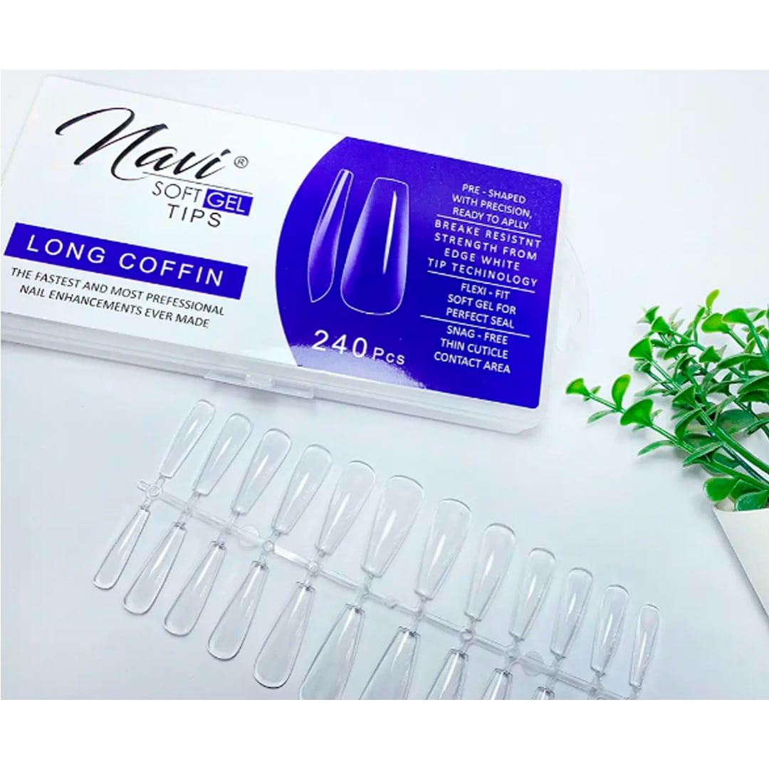 Tips Soft Gel Long Coffin Navi 240unid1