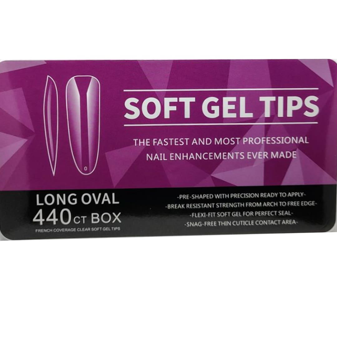 Tips Soft Gel Long Oval Box 440unid1