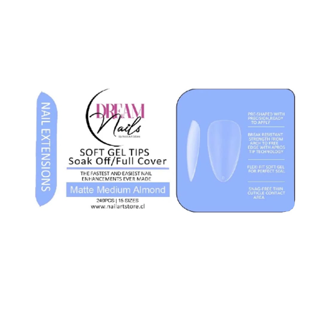 Tips Soft Gel Matte Medium Almond Dream Nail 240unid1