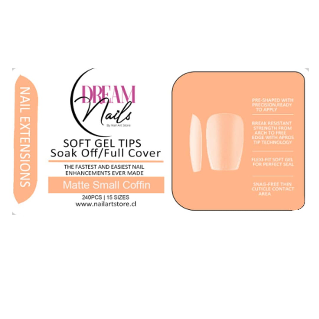 Tips Soft Gel Matte Small Coffin Dream Nail 240unid1