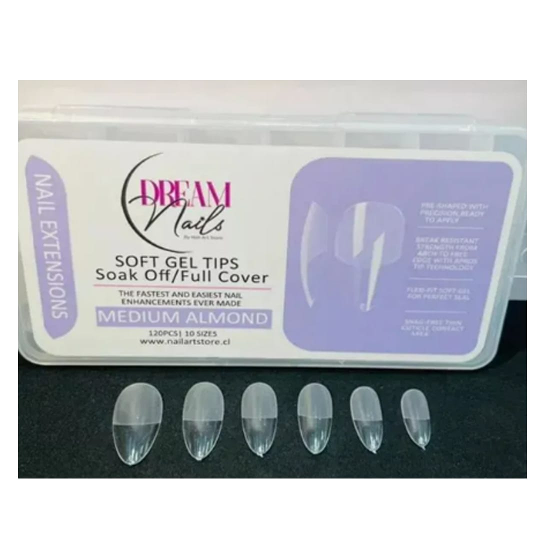 Tips Soft Gel Medium Almond Dream Nail 120unid1