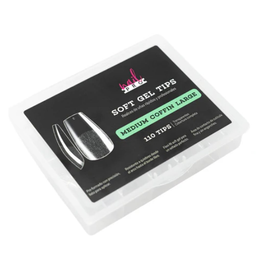 Tips Soft Gel Tips Medium Coffin Large Nail Pro 110unid1
