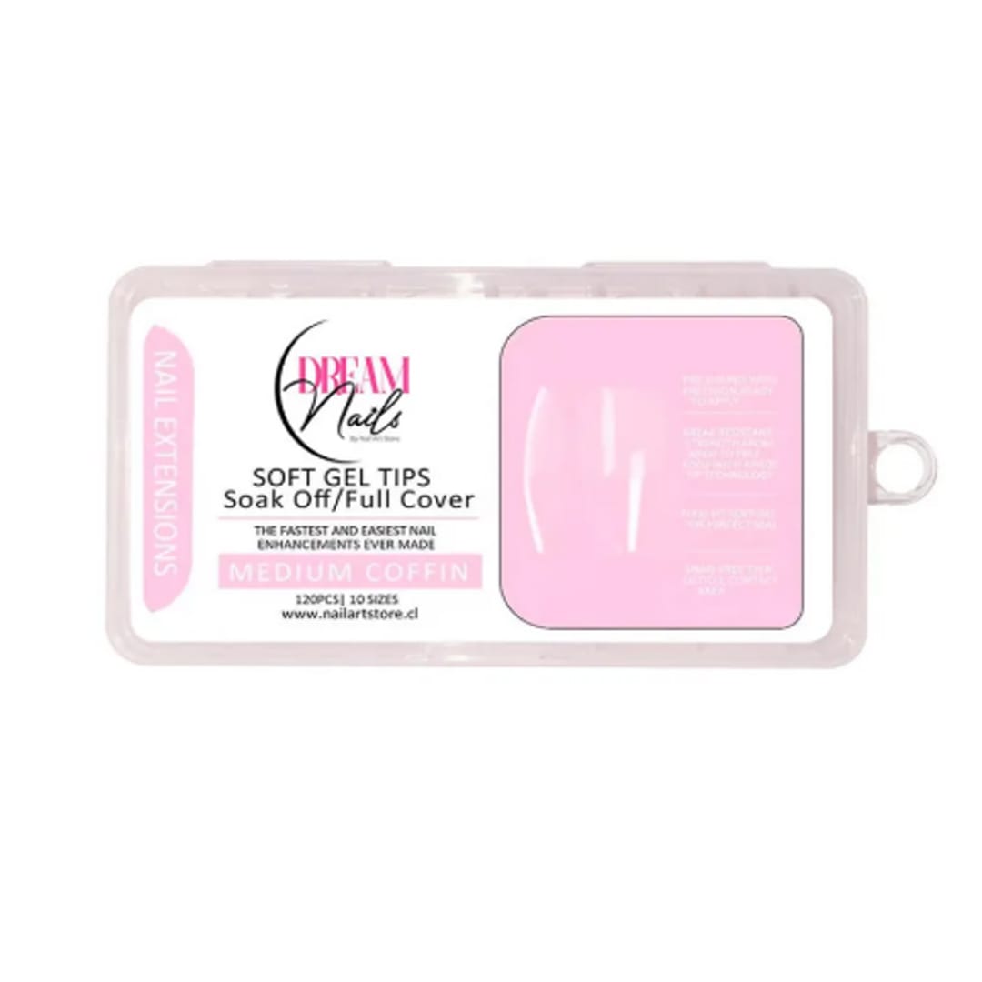 Tips Soft Gel Medium Coffin Dream Nail 120unid1