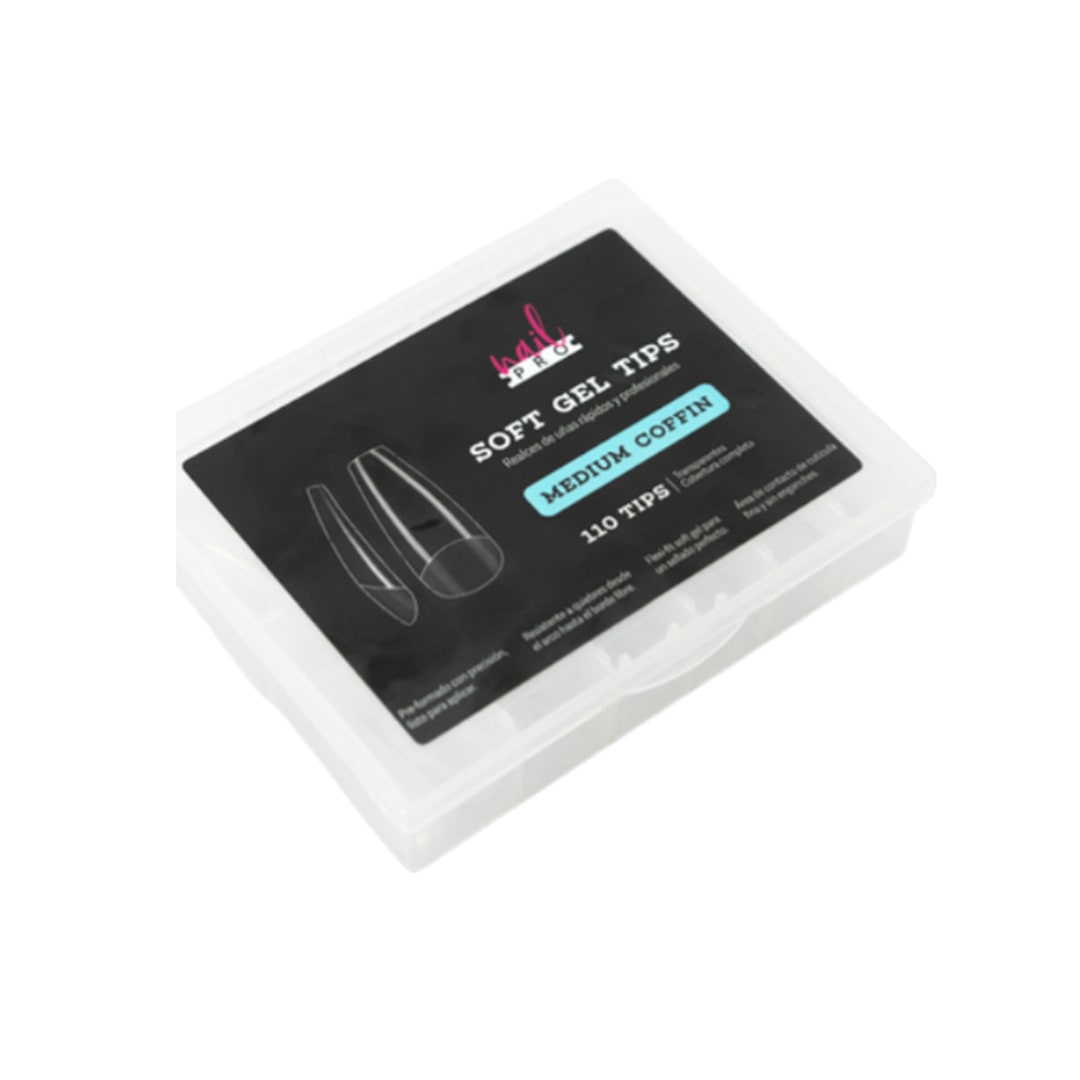 Tips Soft Gel Medium Coffin Nail Pro 110unid1