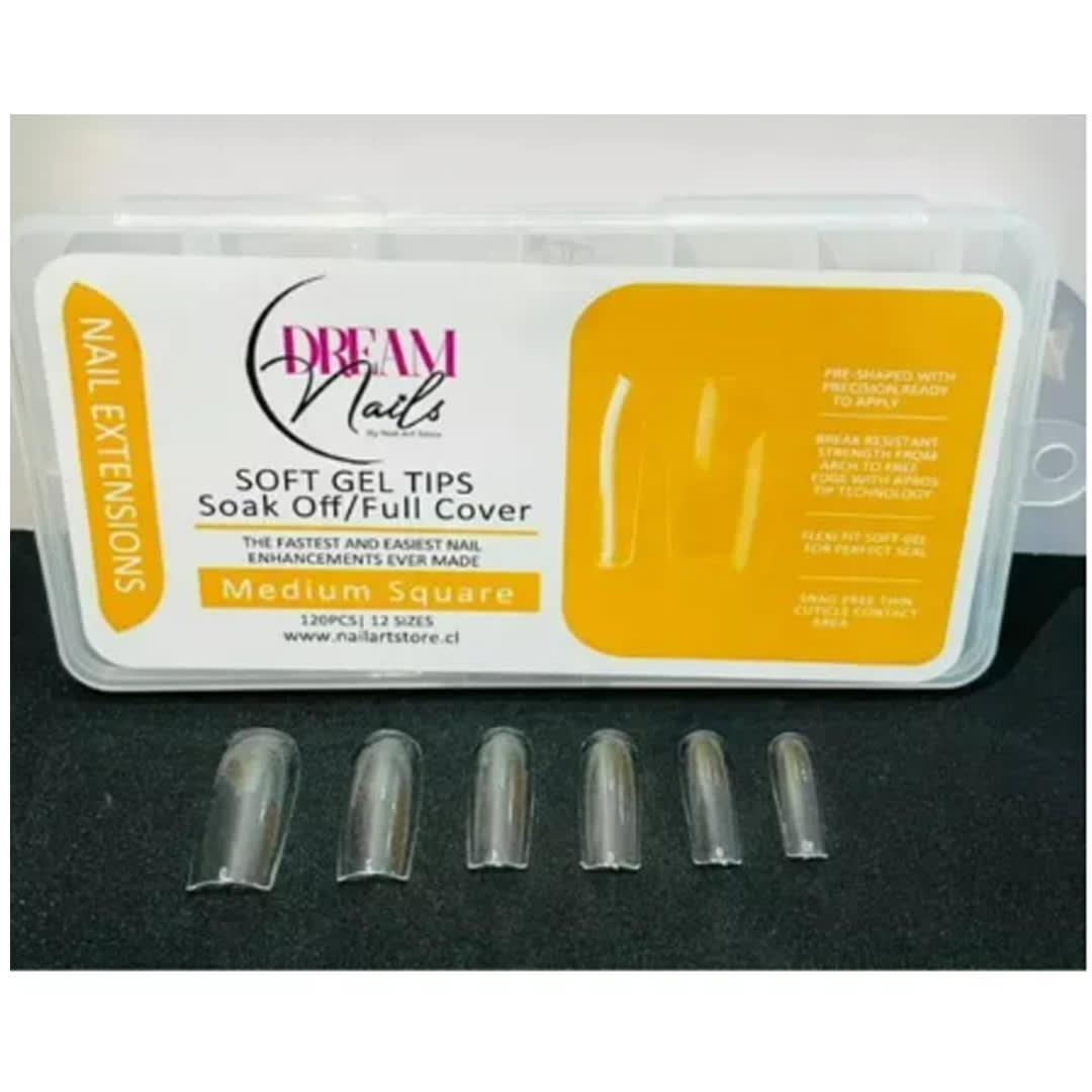 Tips Soft Gel Medium Square Dream Nail 120unid1