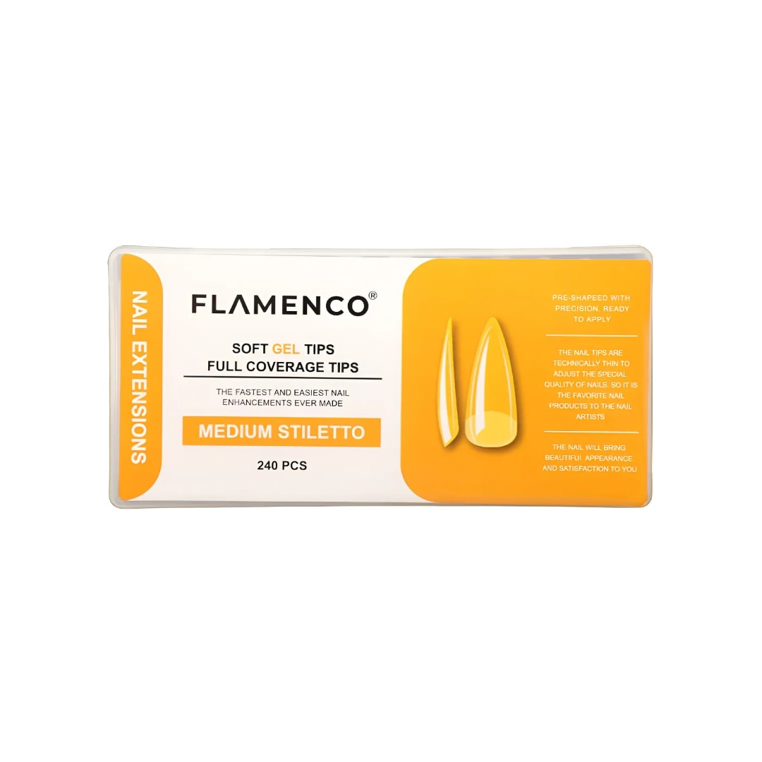 Tips Soft Gel Medium Stiletto Flamenco 120unid1