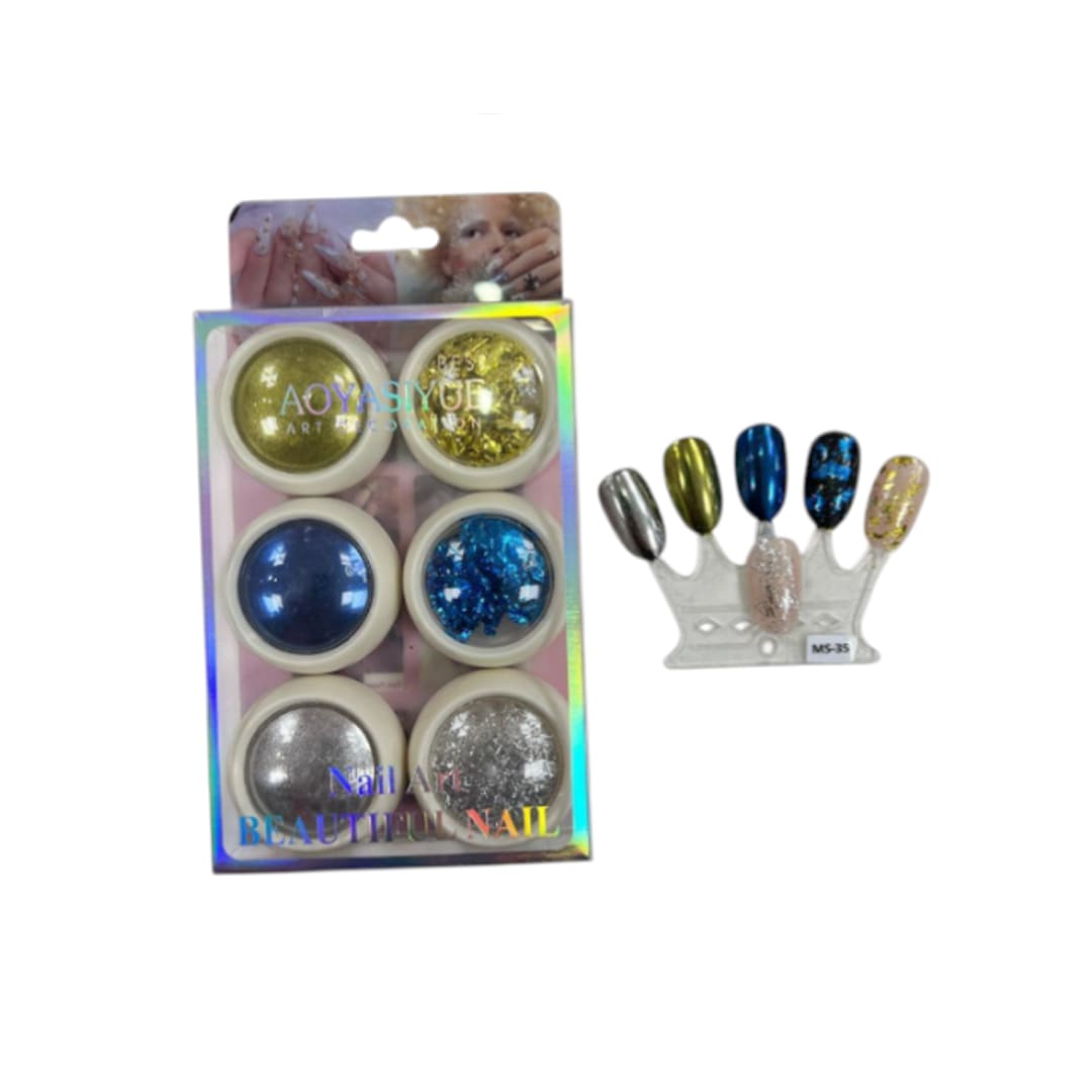 Decoracion MS-35 6Unid (DORADO,PLATEADO,AZUL) HMJ1