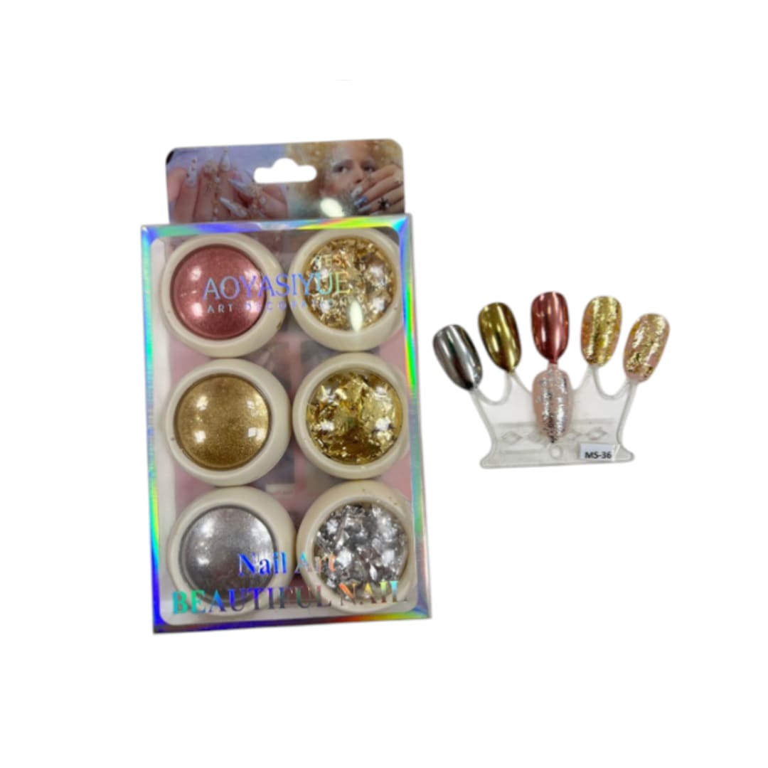 Decoracion MS-36 6Unid (DORADO,PLATEADO, ROSADO) HMJ1