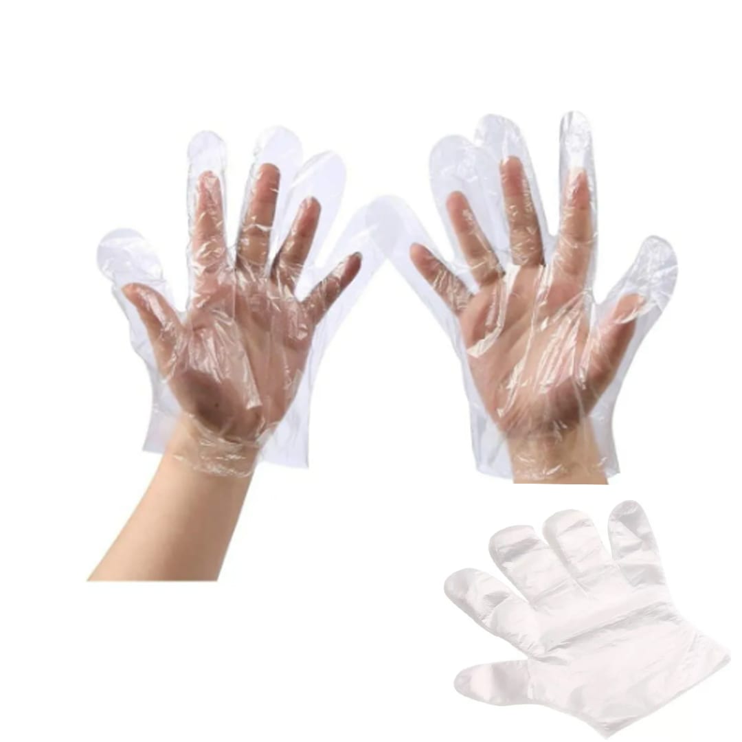 Guante plastico desechable de parafina 100unid1