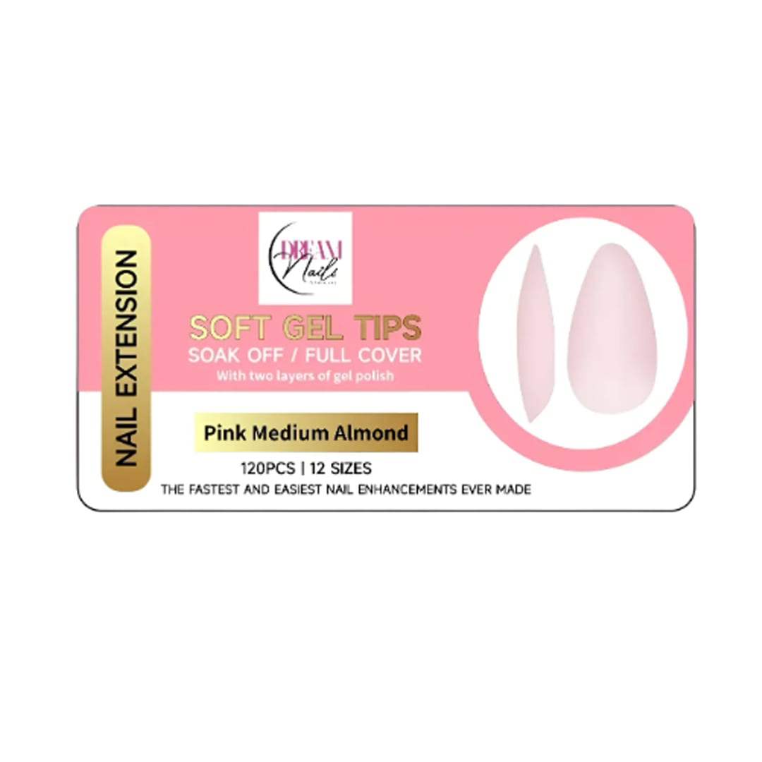 Tips Soft Gel Pink Medium Almond Dream Nail 120unid1