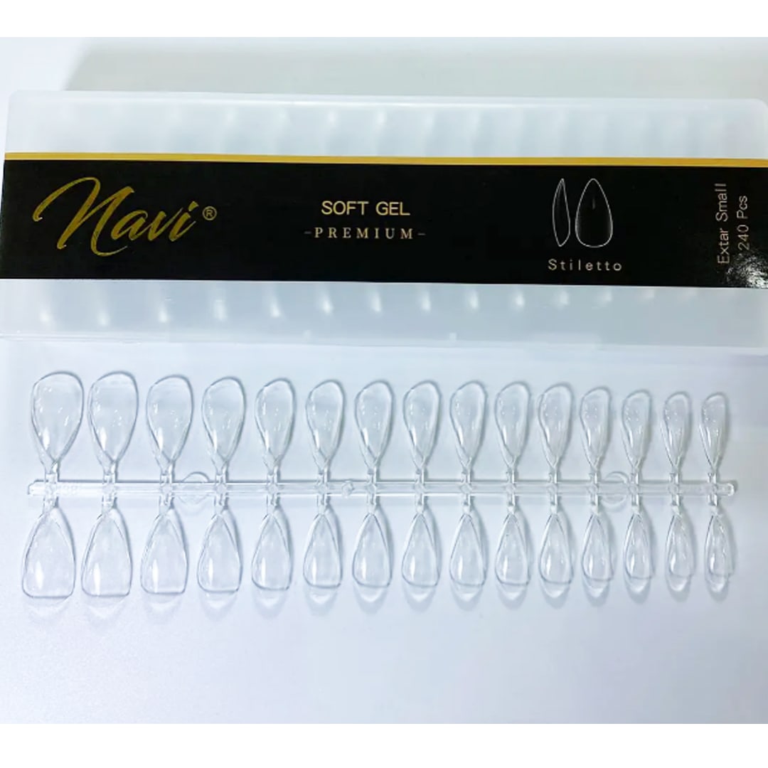 Tips Soft Gel Premium Stiletto Extra Small Navi 240unid1